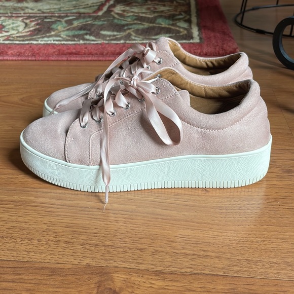 Susina Blush Pink Faux Suede Platform Sneakers Size 8 - Picture 5 of 8